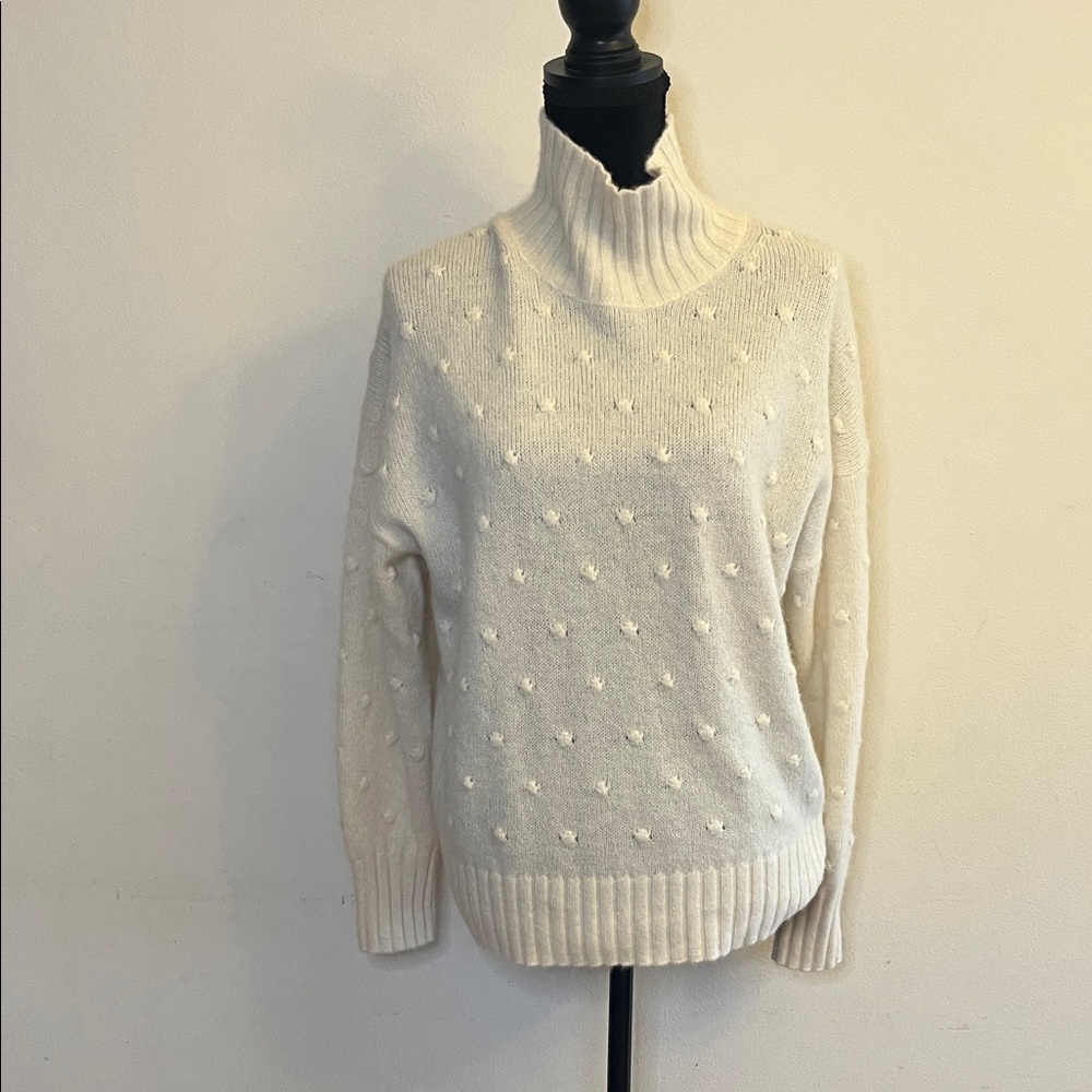 Everlane Cream Textured Turtleneck Sweater
